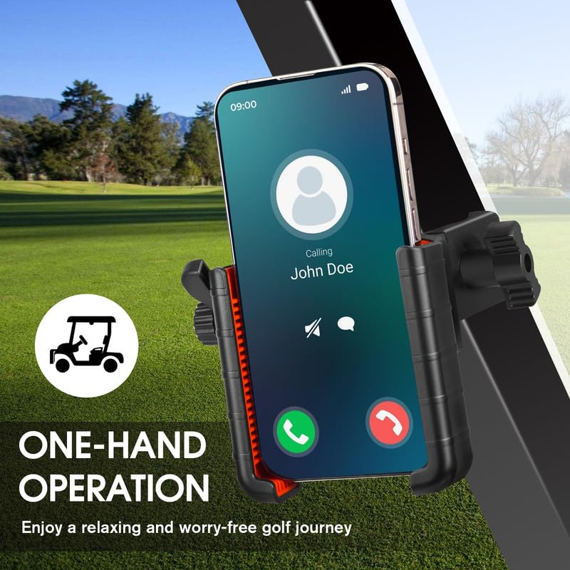 DEGUM Upgraded Golf Cart Phone Mount Holder Compatible with EZGO/Club Car/Yamaha, [Big Phones & Thick Cases Friendly] Universal Phone Holder Compatible with iPhone/Galaxy/Google Pixel, All Smartphones - Image 5